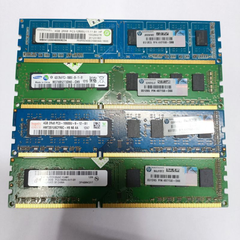 Memory 4gb Pc3 - 12800U/10600U Merek Samsung, Hynix