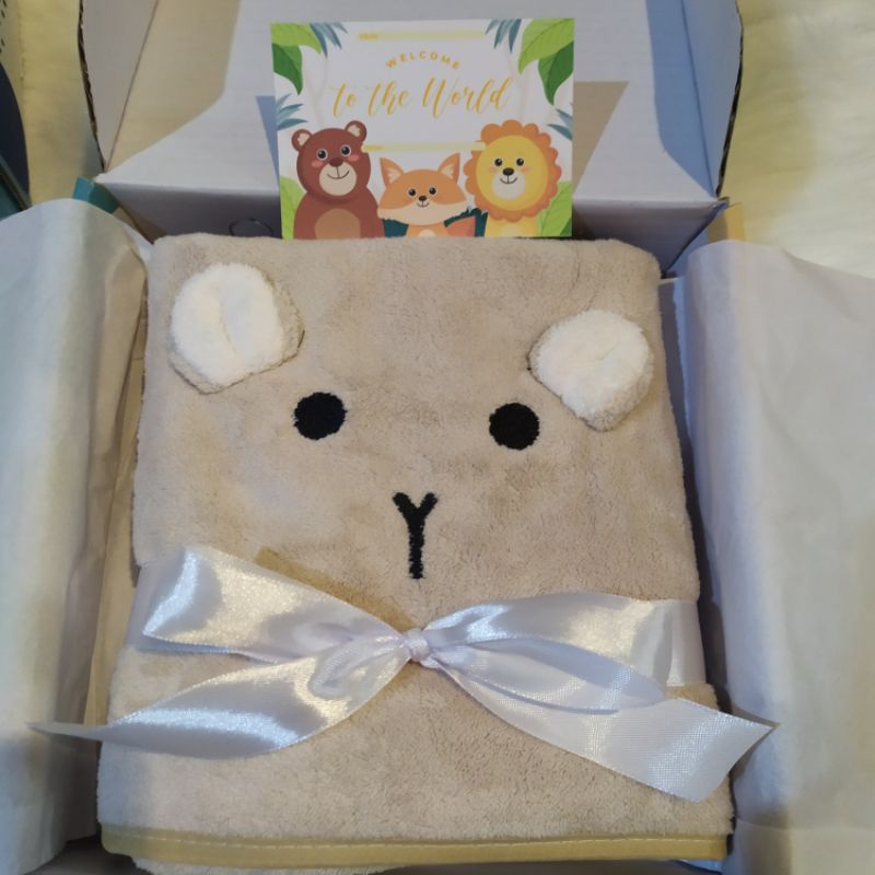 Kado bayi| Hampers bayi| Parcel bayi| Baby gift set| Kado lahiran bayi| Handuk boy&girl-bear beige