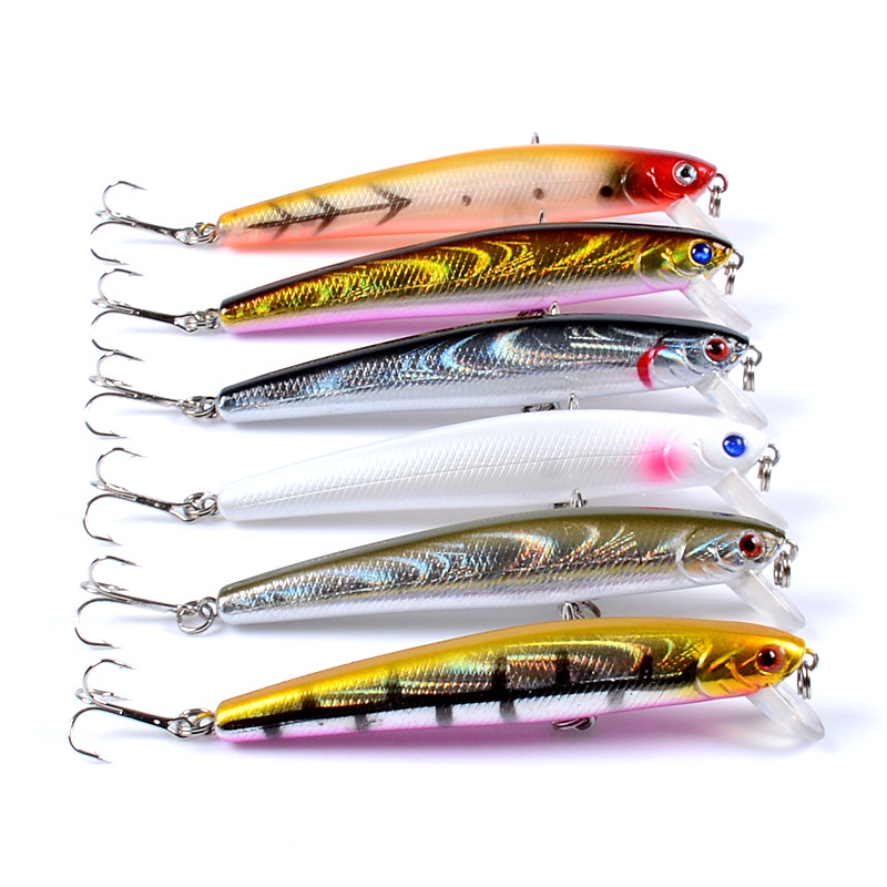 Umpan Pancing Bentuk Ikan Kecil 9.6cm / 9.8g Untuk Ikan Bass / Trout / Salmon / Air Tawar / Asin