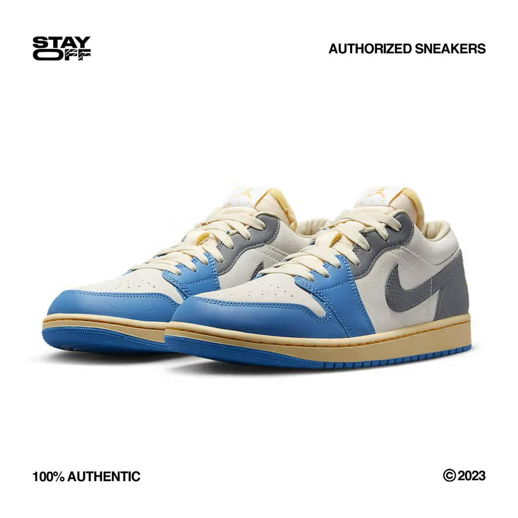 Air Jordan 1 Low SE Low Tokyo Vintage - White / University Blue (100% Authentic)