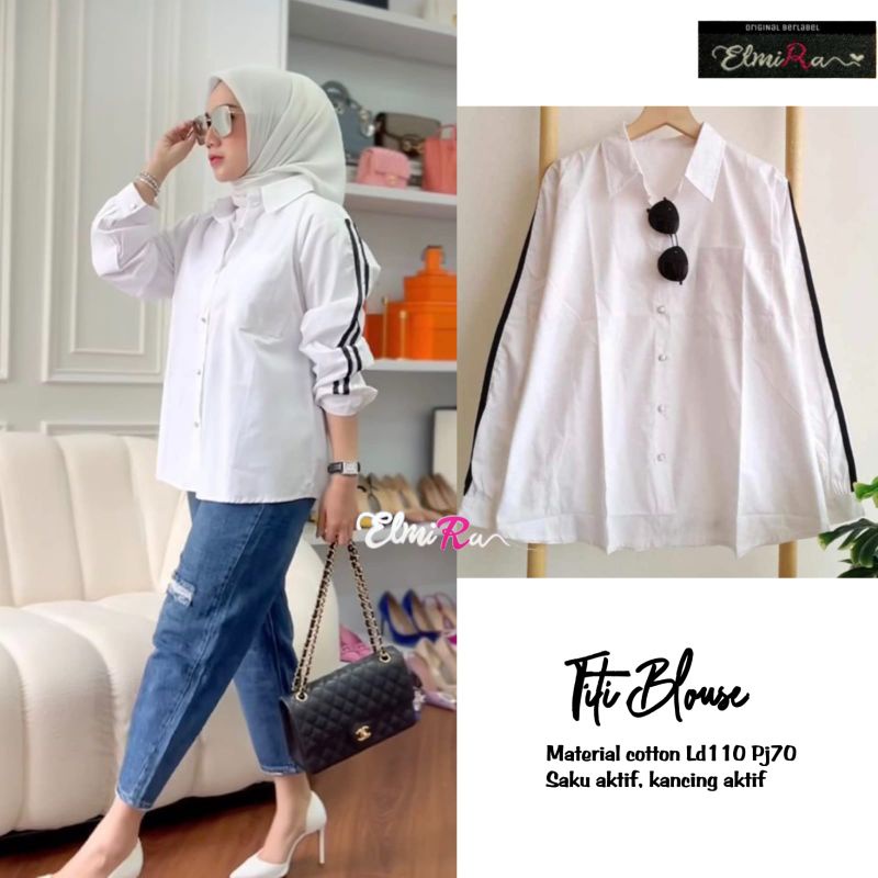 TITI BLOUSE BY ELMIRA (BLOUSE PUTIH WANITA) Blouse muslimah modern rekomended