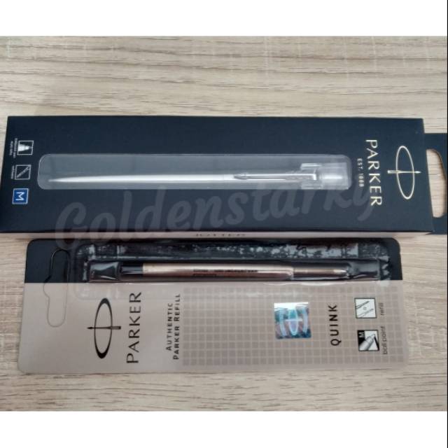 

Paket 1 Klik: 1pcs Parker Jotter Hangsell Stainless Steel CT Ballpoint + 1pcs Refill Ballpoint