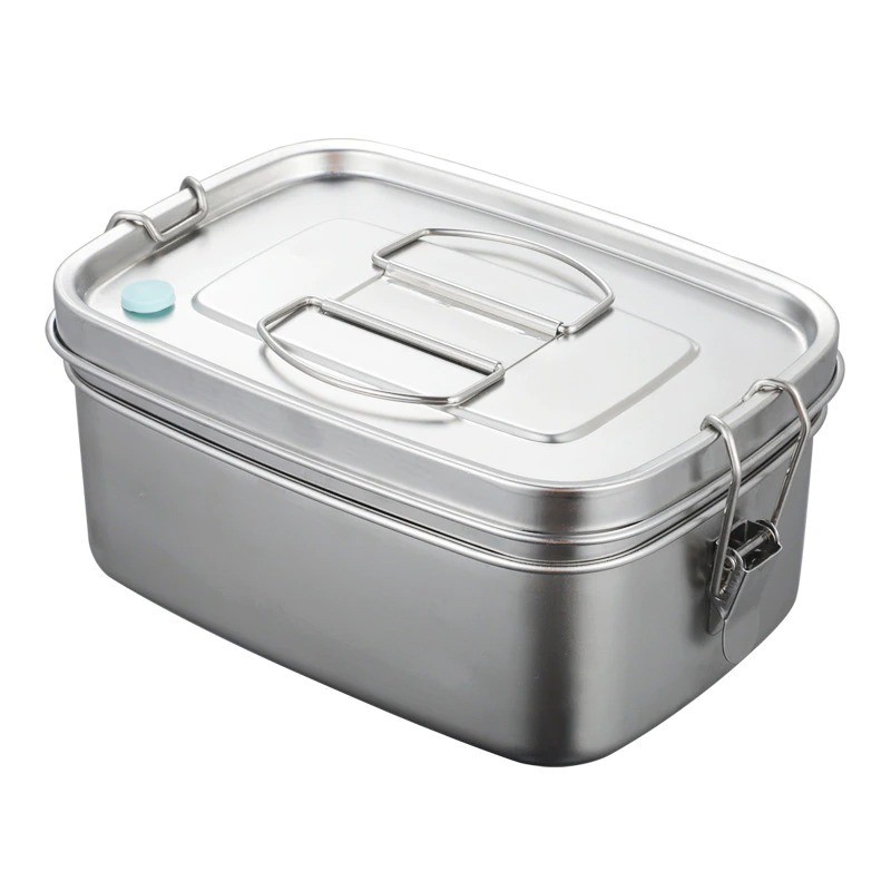 Kotak Makan Bento Lunch Box Stainless Steel Compartment - HS233 - SIlver