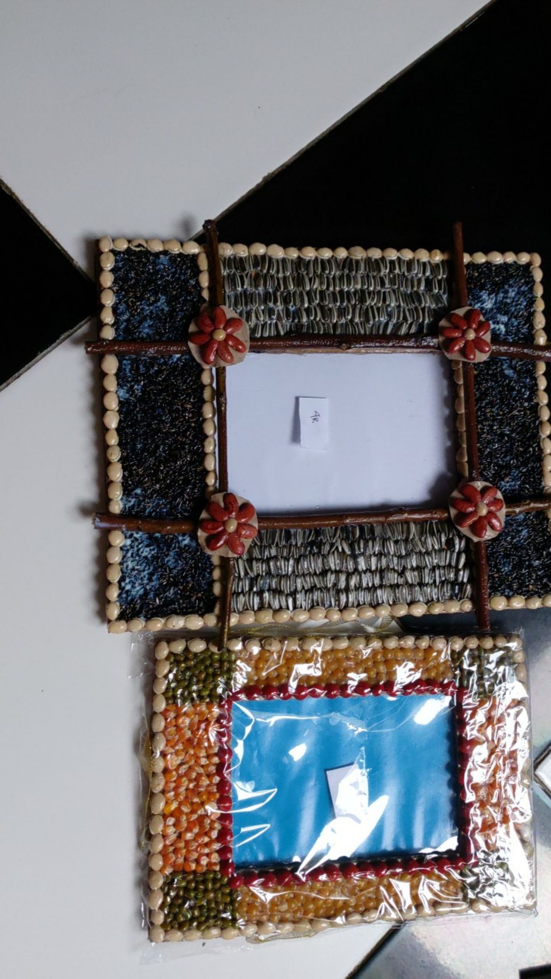 [free Dus & Free Bubblewrap] Kolase Biji Bingkai Foto Dari Kardus Bekas 4r Dengan Mika