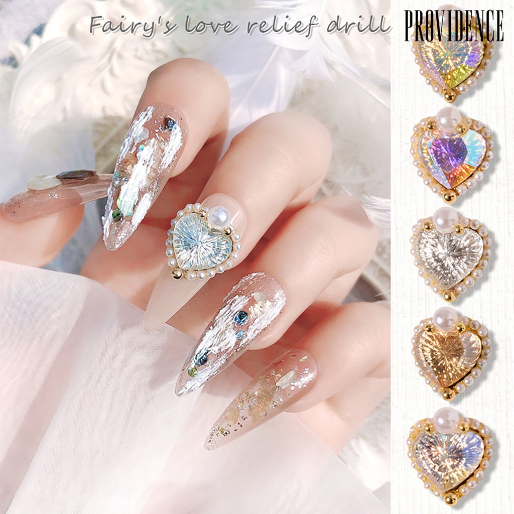 Providence Nail Rhinestone Heart-Shape DIY Alloy Flat Back All-match Nail Decoration Ornament for Beauty