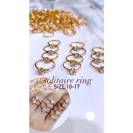 cincin solitaire 6k cincin mata 1  kadar 300(1gr) r:11-18 size besar