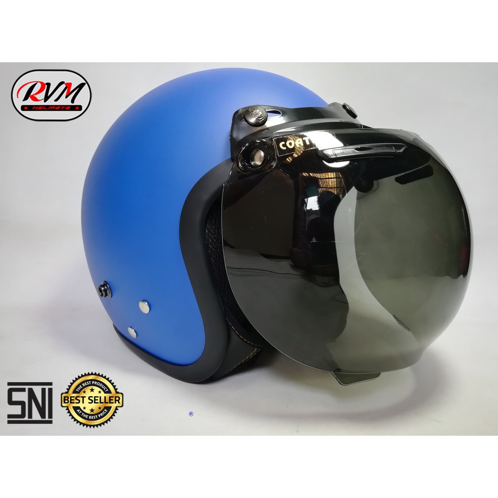 HELM BOGO CLASSIC POLOS BIRU TUA DOFF DEWASA