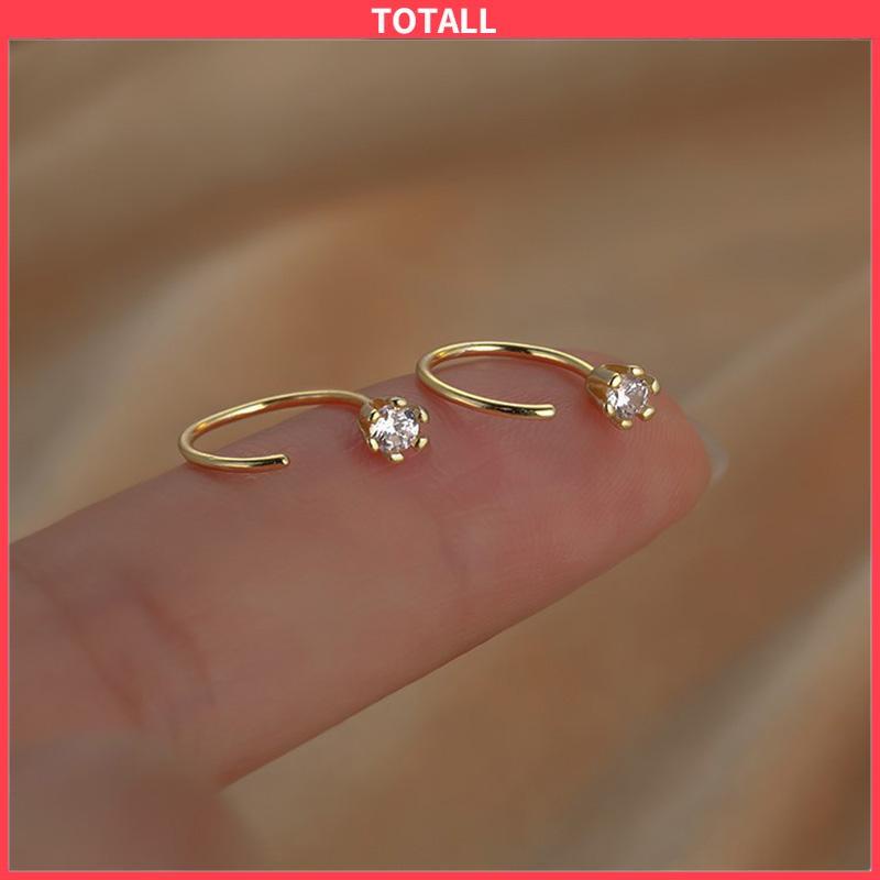 COD Anting Zirkon Temperamen Fashion Wanita Tidur Gratis Melepas Anting-Anting Trendi Yang Indah-Totall