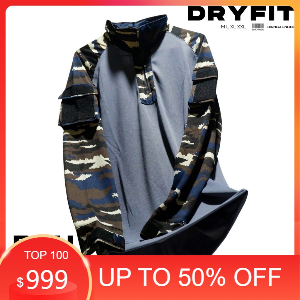 Kaos Loreng Bdu Tactical Lengan Panjang Tni AL Kri Layar Bahan dryfit