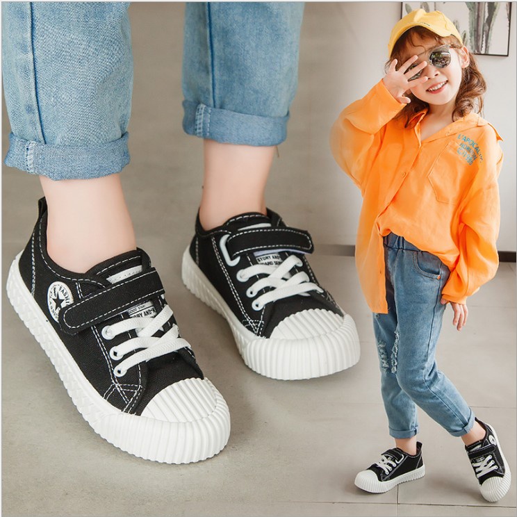 littlekiddoss SH19102 Sepatu Kets Kanvas Anak Sepatu Star Perekat Tali Import Termurah 32-37