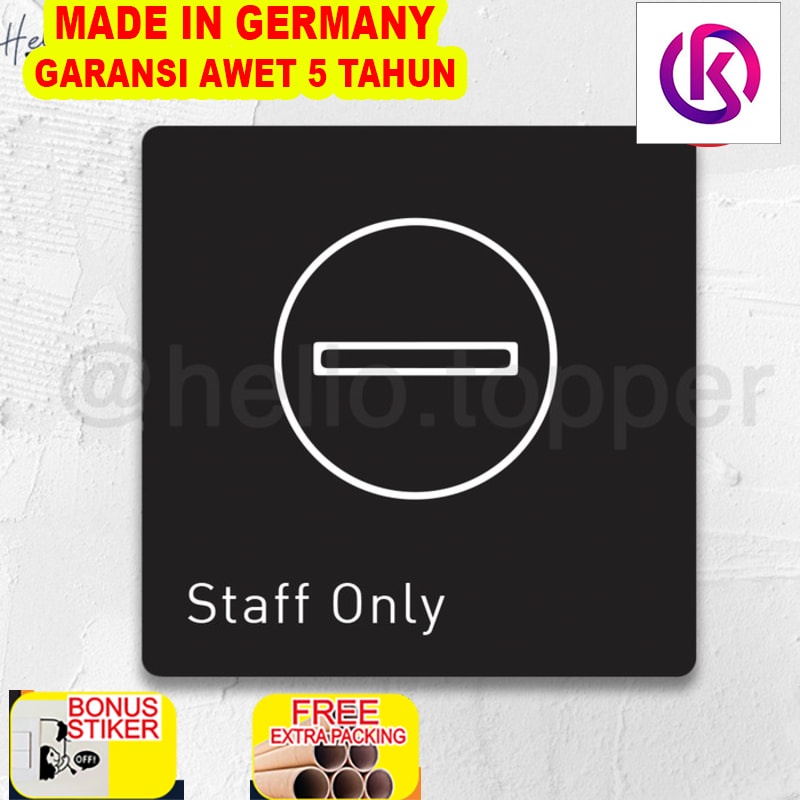 

Murah Sign Akrilik Staff Only Print | Sign Board Akrilik | Sign UV Print - Hitam 10x10