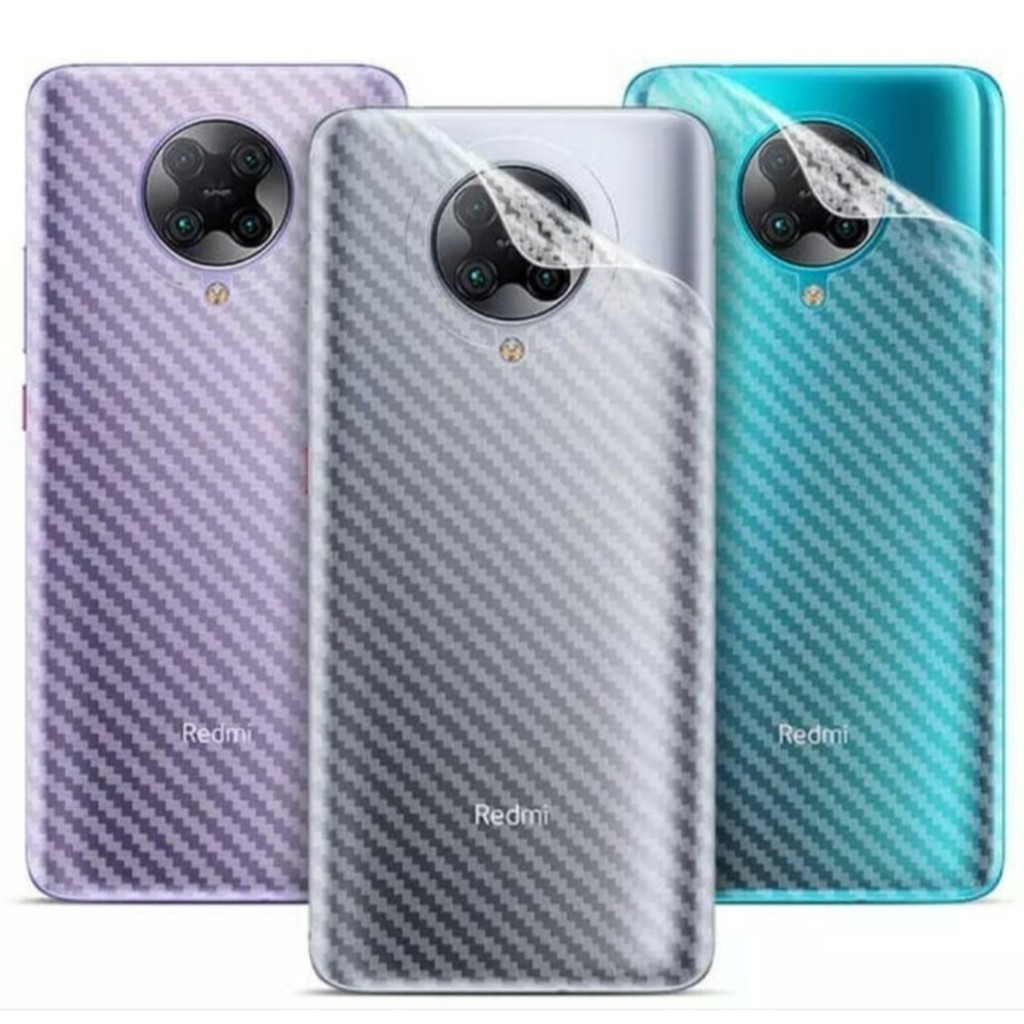 carbon fiber screen guard antigores BELAKANG POCOPHONE POCO F2 PRO X3 NFC