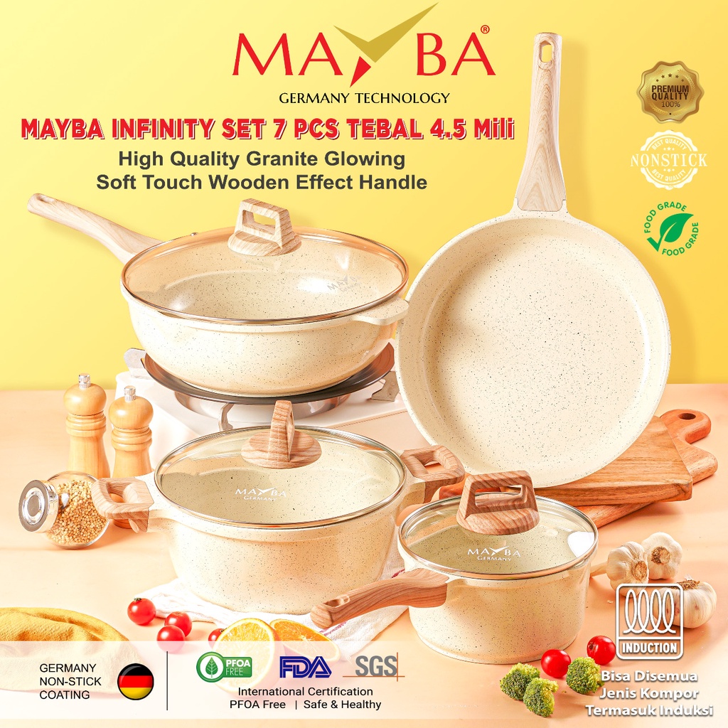PANCI SET INFINITY 3 PC Original MAYBA GERMANY Glowpan Granite Series