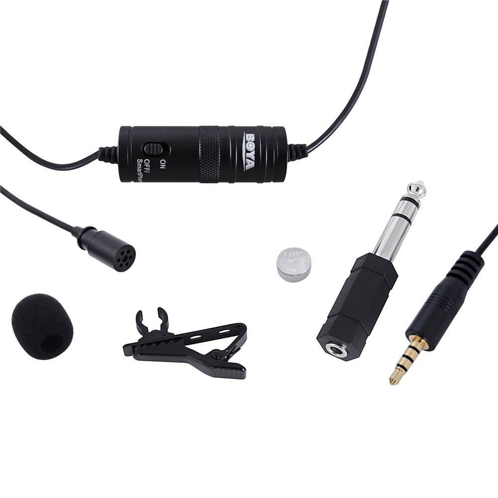 Paket Mic Clip On Boya Omnidirectional Microphone untuk Smartphone &amp; DSLR