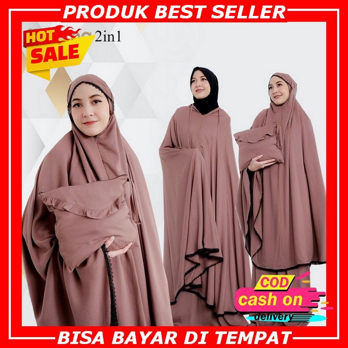 Mukena Dewasa Silky Daily Syahnaz Laser Cut 2In1 Layla Series 2 Mukena Bordir Mewah Seserahan Pernik