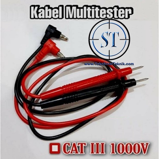 Kabel Multitester Test Lead Probes Avometer Multimeter Jack Tester Tester Merah Hitam Kabel Probe Kecil Runcing Kompatibel Avometer