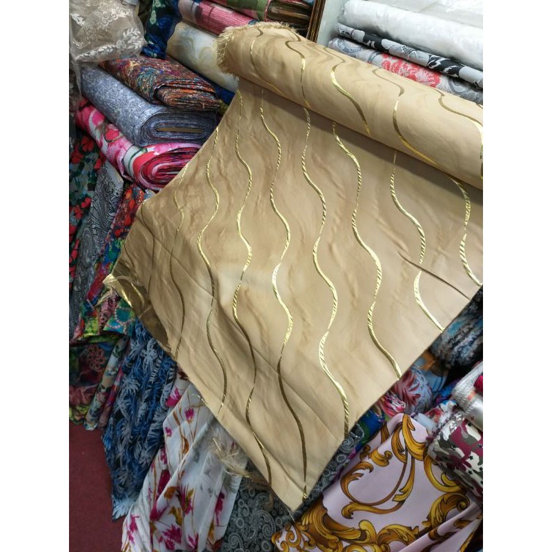 Kain / Bahan Jacquar Khusus Warna Gold