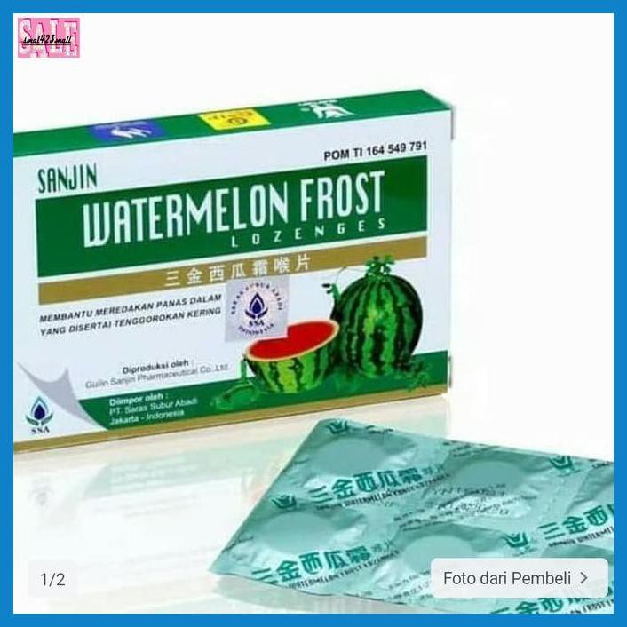 

LUTMUOBAT- SANJIN WATERMELON FROST LOZENGES PERMEN -ASLI.