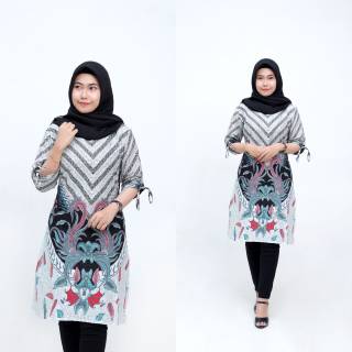 Dress Batik Wanita Lengan 3 4 Model Vintage Elegan Slim Dress Batik Wanita Lengan 3 4 Model Vintage Elegan Slim