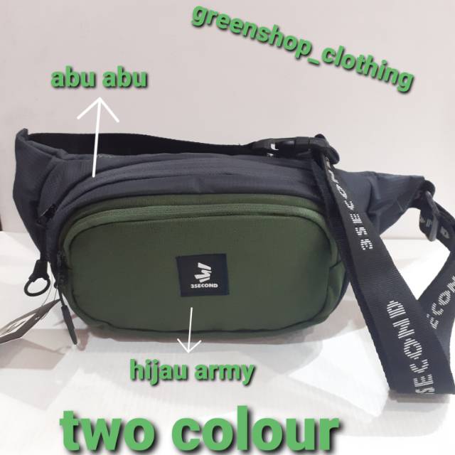 Tas waistbag pria 2warna 3SECOND new ORIGINAL