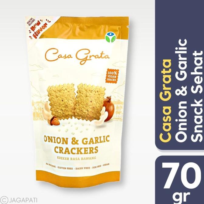 

Casagrata - Onion & Garlic Crackers 70gr - Vegan Snack - Cemilan Diet
