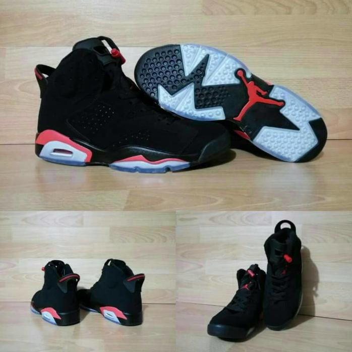 Sepatu Basket Air Jordan 6 High Black Infrared