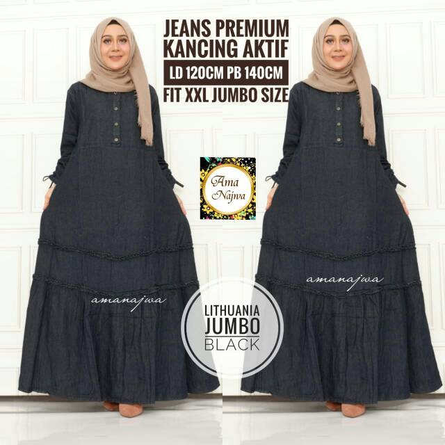 GAMIS JEANS LITHUANIA JUMBO BLACK BY AMA NAJWA