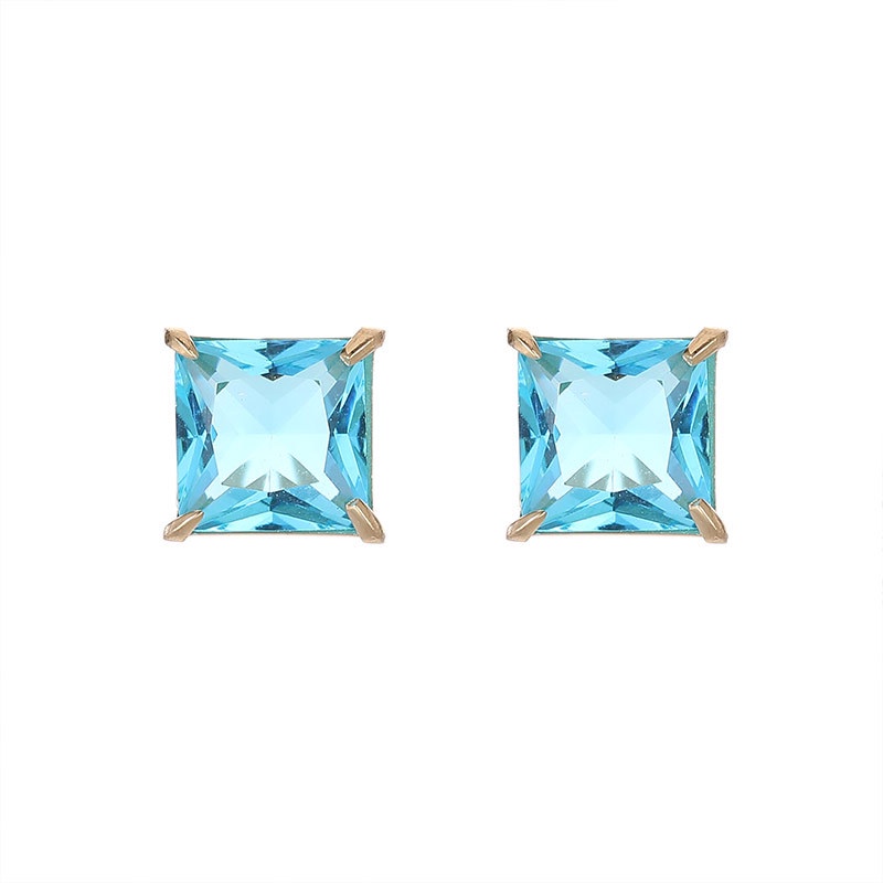 Anting stud zircon warna titanium korea anti karat