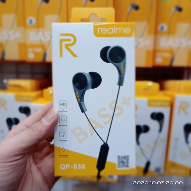 HEADSET REALME QP038 MAGNET BASS+ HF REALME SUARA BASS BAGUS MAGNETIC