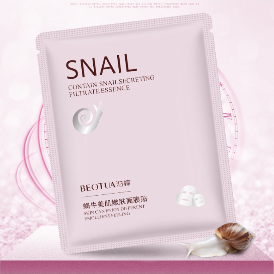 BEOTUA SNAIL MASK NATURAL SKIN CARE SHEET MASKER WAJAH GLOWING WHITENING BQ025