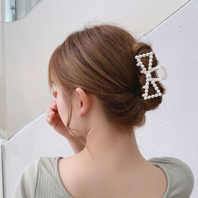 Korean Pearl Geometric Plastic Hair Claw Clip Fashion Hair Clamps Elegant Hairpin Women Hair Accessories