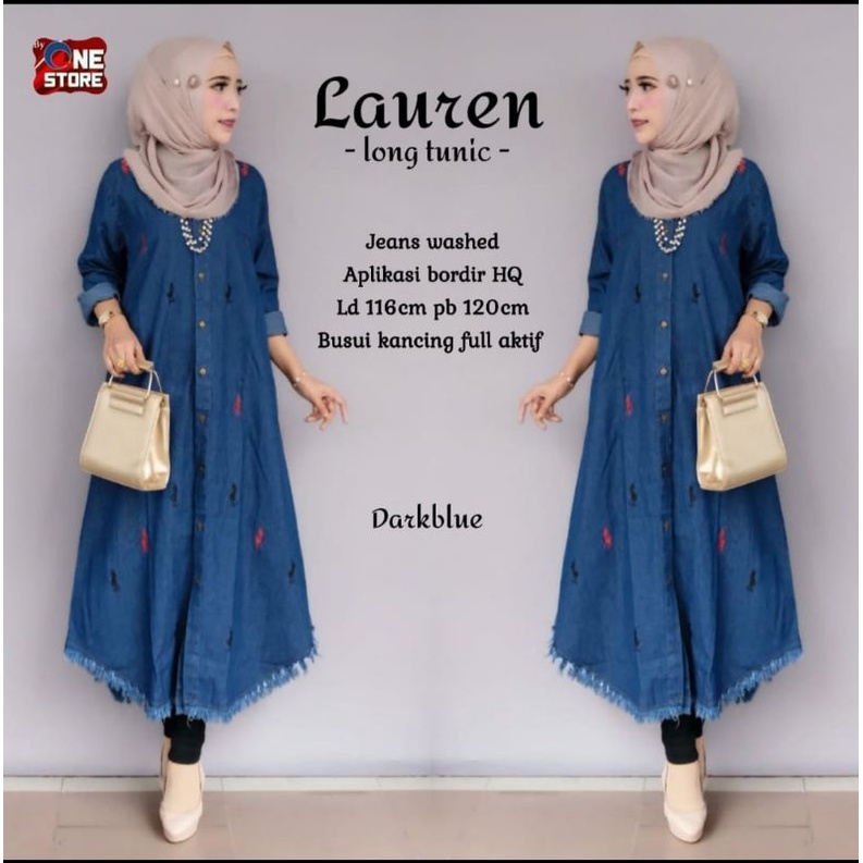 LONG TUNIK JEANS WANITA TERBARU  | TUNIK DENIM KEKINIAN | RAYZA/HILLARY/JESICA/NINEA