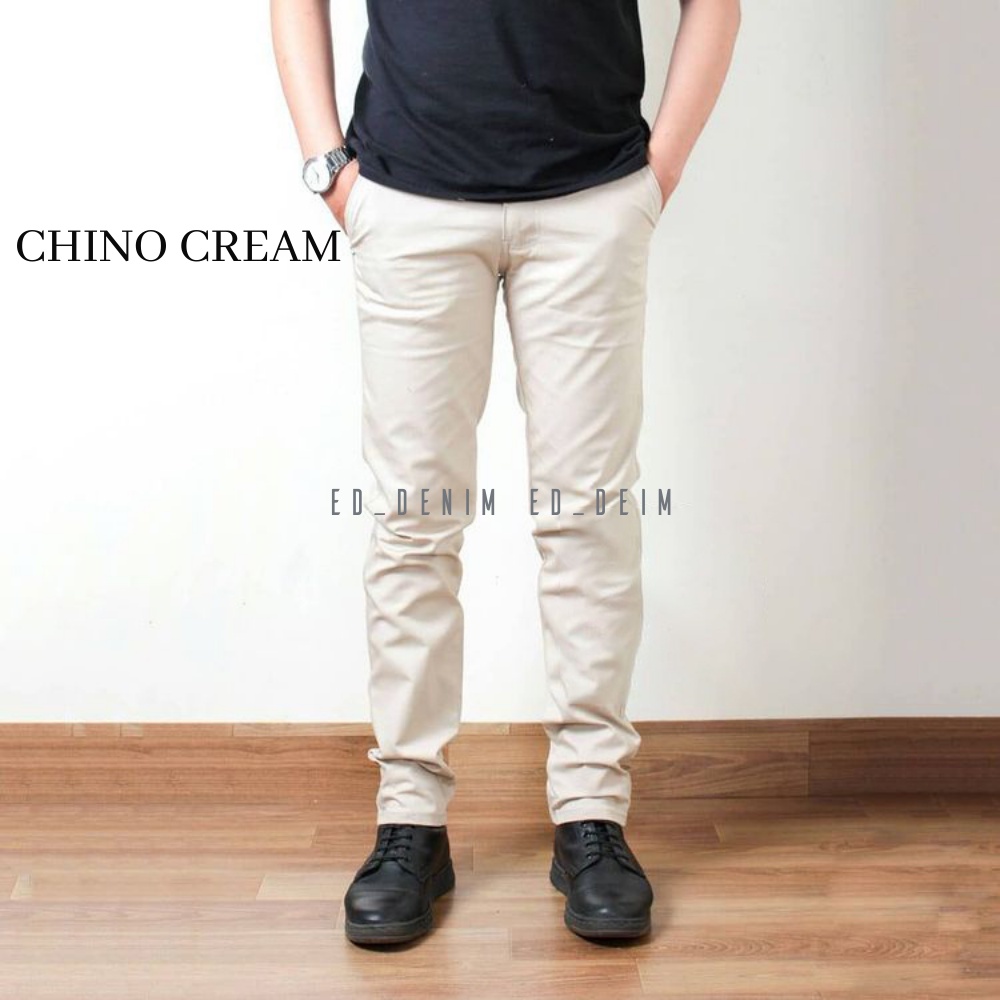 Celana Chino Panjang Pria Jumbo Slim Fit Katun Strecth