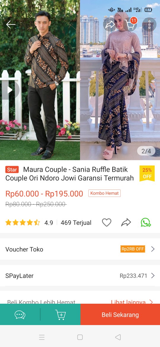 Maura Couple - Sania Ruffle Batik Couple Ori Ndoro Jowi Garansi Termurah Shopee - Batik Solo Prilly