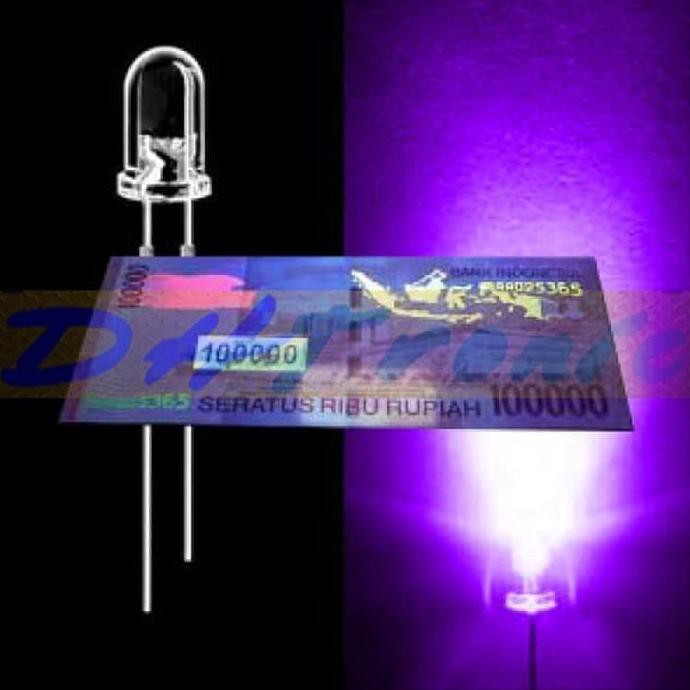 Led Putih = Ungu Ultra Violet 3Mm Super Bright ( Uang Palsu ) Dhtron92 Dijamin