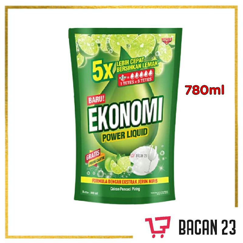 Ekonomi Power Liquid 780ml / Sabun Cuci Piring / Bacan 23 - Bacan23