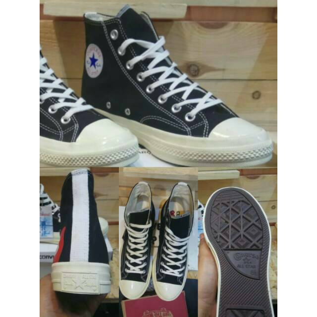 Sepatu Converse 70s High CDG Play Black Off White Original Premium BNIB Made in Vietnam