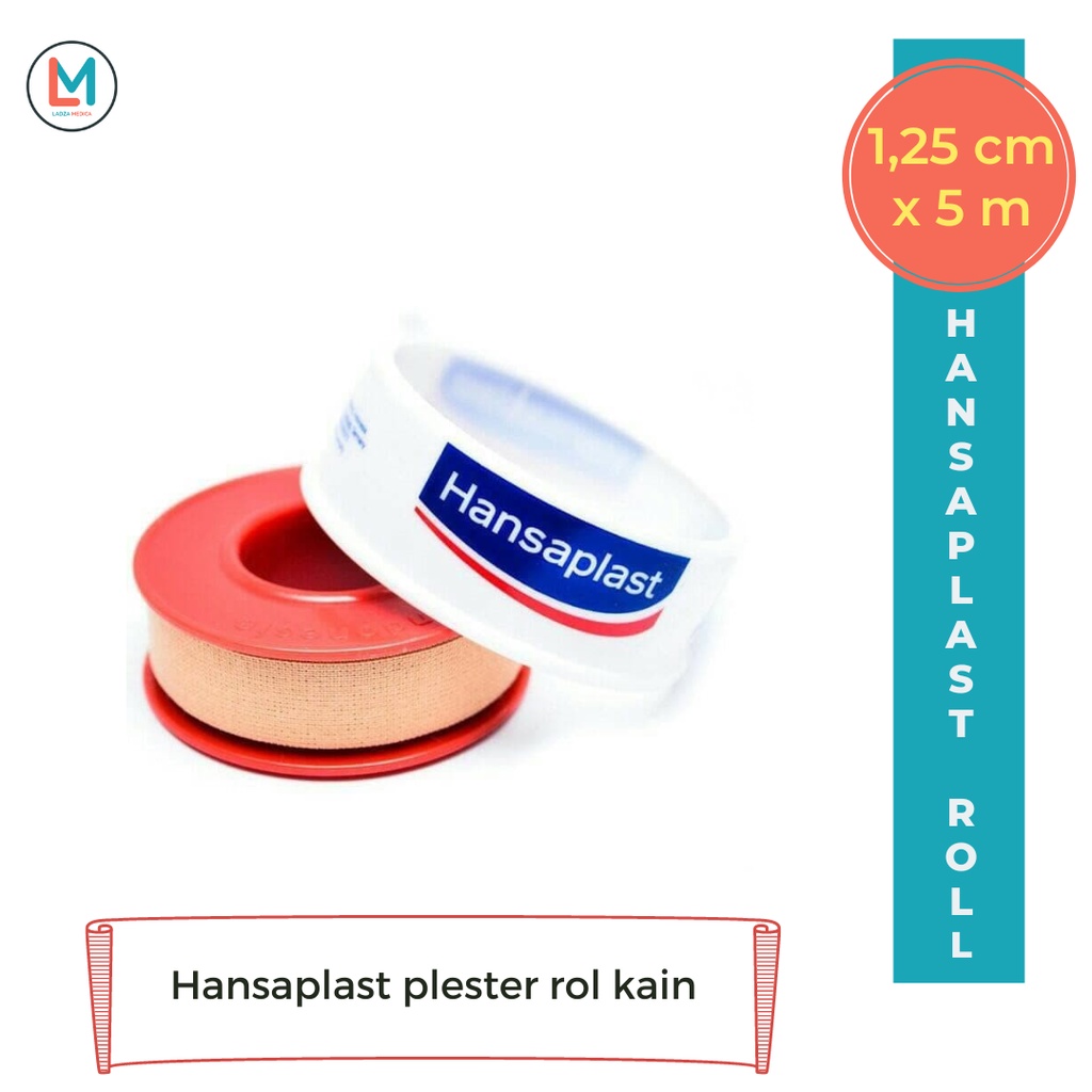 Hansaplast Plester Rol Kain Ukuran 1,25 cm x 5 m ∣ Hansaplast Roll Besar