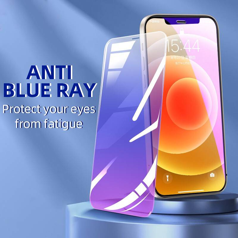 Full Coverage Anti Blue Light Screen Protector for IPhone 11 12 Pro Max Mini Tempered Glass for iPhone 6 6s 7 8 Plus X XS Max XR SE 2020