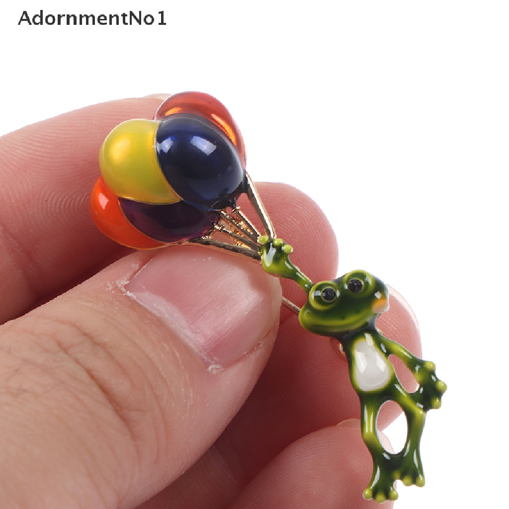 (AdornmentNo1) Bros Pin Enamel Desain Katak + Balon Warna Warni