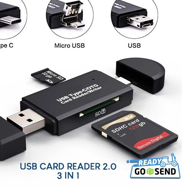 ☚ USB C Card Reader 2.0 Micro USB 3 in 1 Micro SD Card Reader USB-C OTG Adapter Samsung ➤
