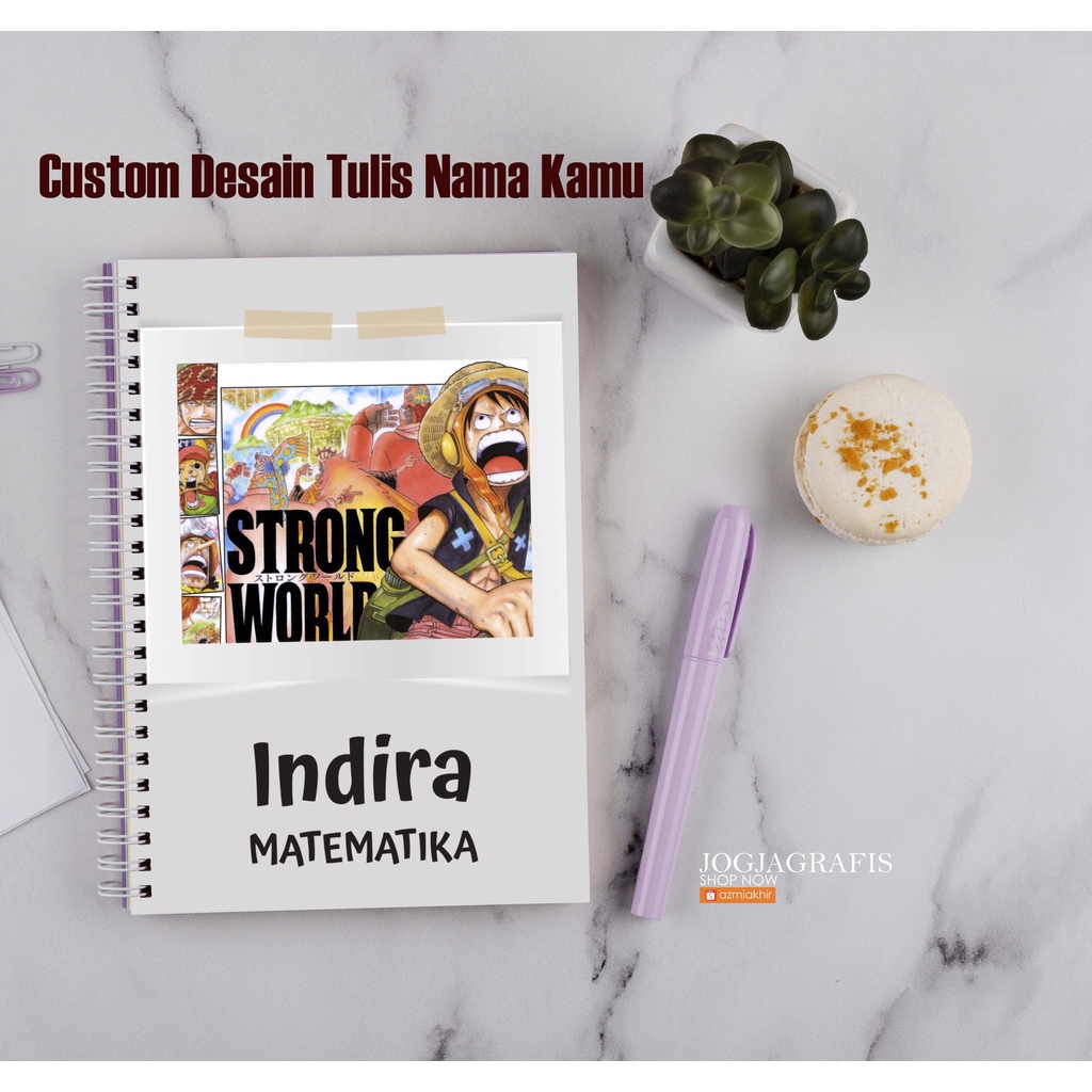

Buku Notebook Anime One Piece Custom Desain / BUKU TULIS CUSTOM / bloknot Spiral / Notebook Spiral