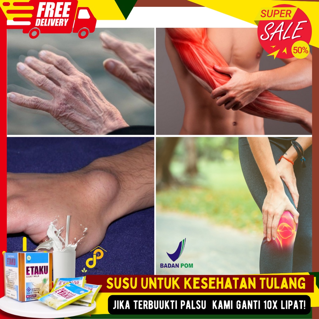 

Susu Untuk Kesehatan Tulang - Susu Bubuk Khasiat untuk Osteoporosis, Rematik, Saraf Kejepit, nyeri Sendi, Otot kaku dan Semua Badan Pegal SUSU ETAKU GOAT MILK 1 box