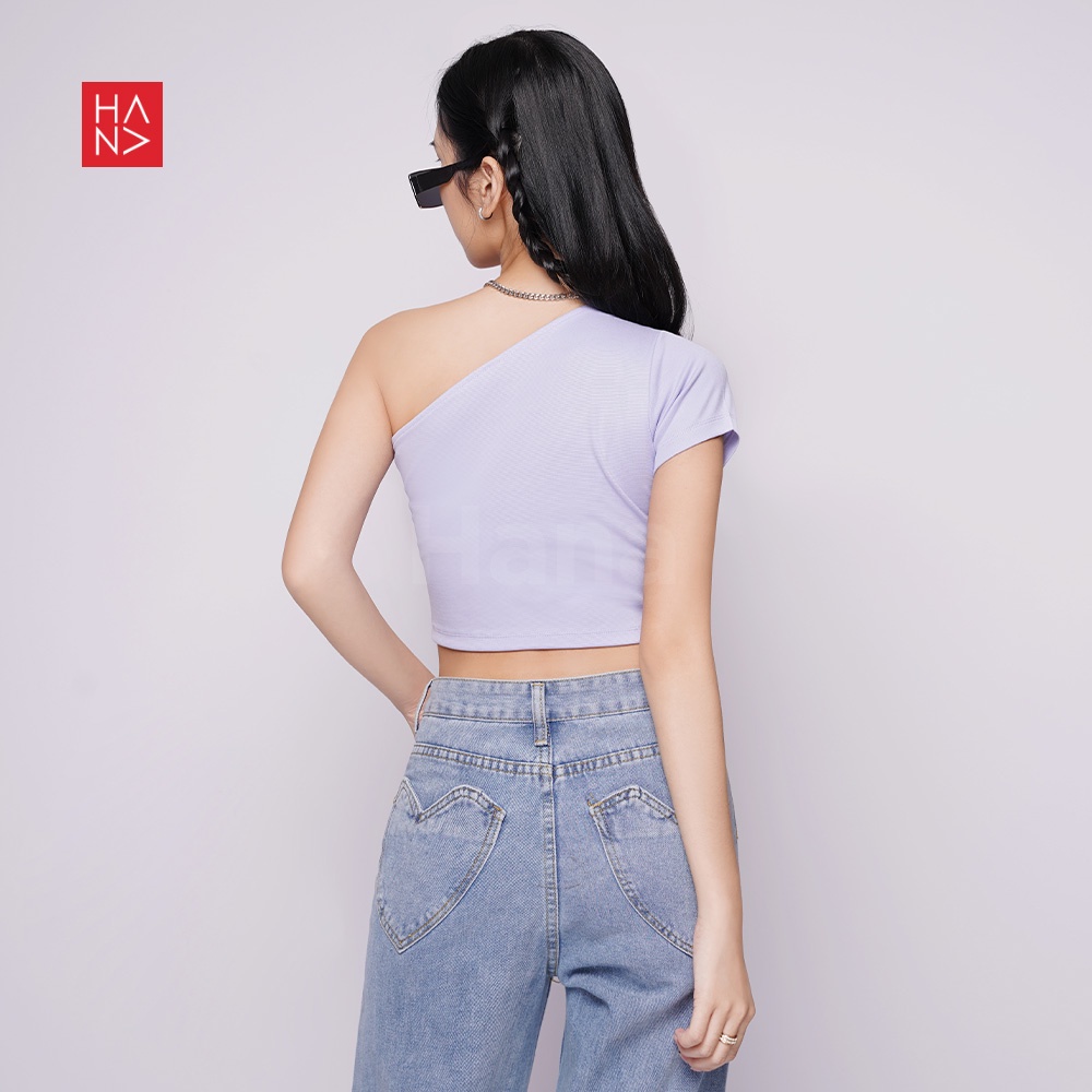 Hana Fashion - Hwasa One Shoulder Blouse Crop Top - CT238