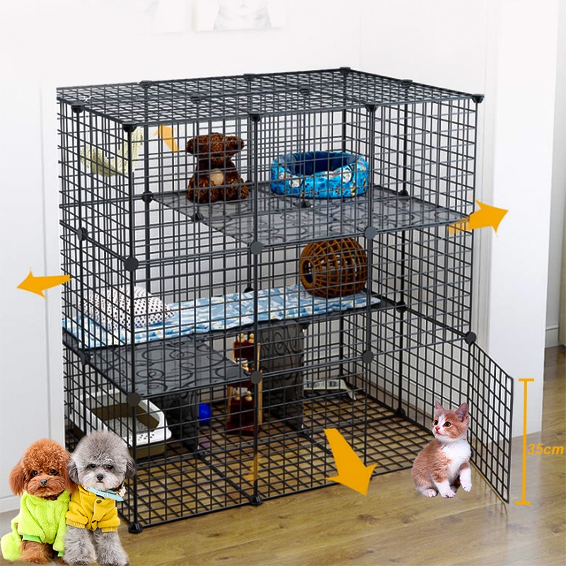 Kaikki DIY Kandang Hewan Peliharaan / Kandang Kucing / Kandang Anjing  Pagar Besi/ pagar hewan peliharaan-7