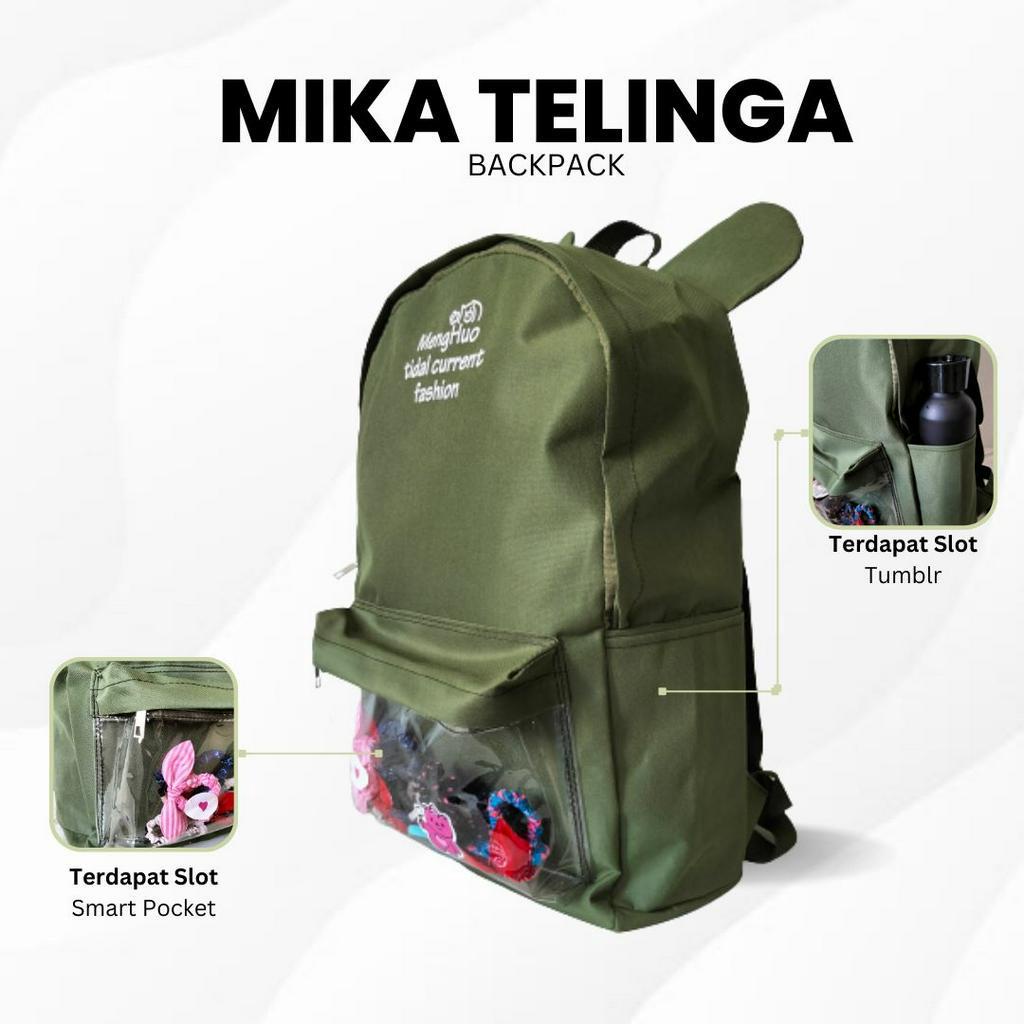 Tas Sekolah Besar Anak SD SMP SMA Ransel Mika Telinga Backpack Korea Fashion Gratis Gantungan