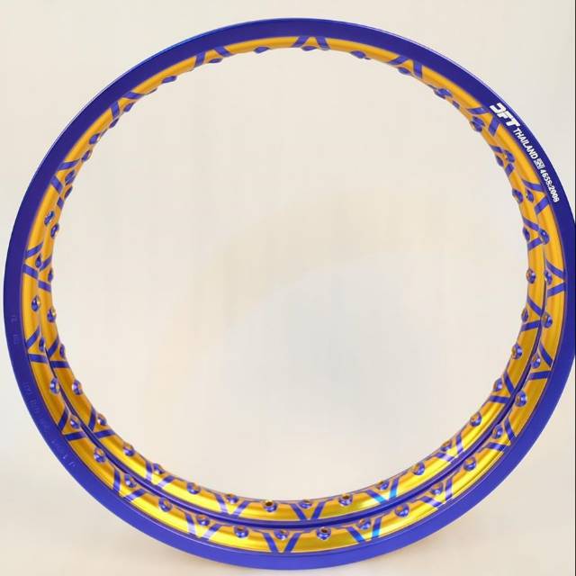 Velg Vleg DFT Thailand RIM Pelek DFT Vline Biru Gold V-Line Gold Blue 1.40 Ring 17 Set Depan Blakang