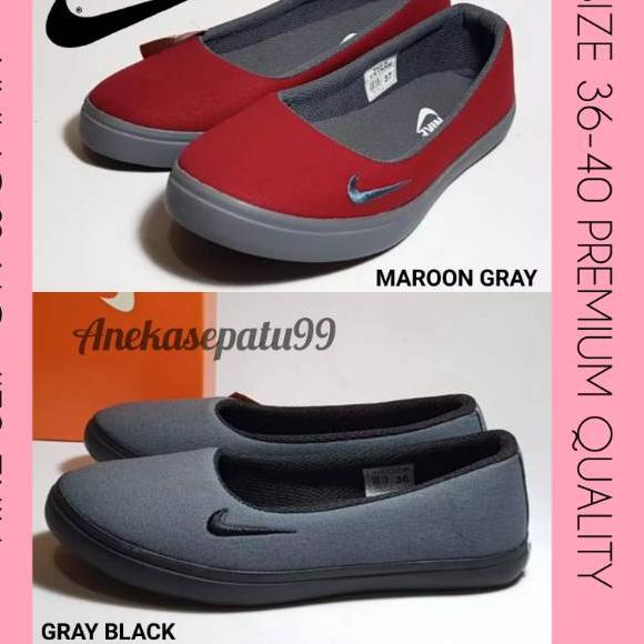 SEPATU WANITA NIKE_SLOP SLIP ON KASUAL / SEPATU FLAT CEWEK TANPA TALI / SEPATU KULIAH SEKOLAH MEJENG