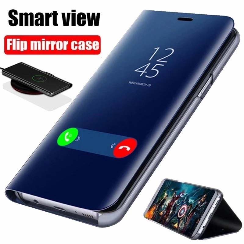 Flip Smart Mirror REDMI NOTE 11 11S 11 PRO 10S 10 PRO 9 9S 9 PRO MAX Auto Lock Clear Case Standing Cover