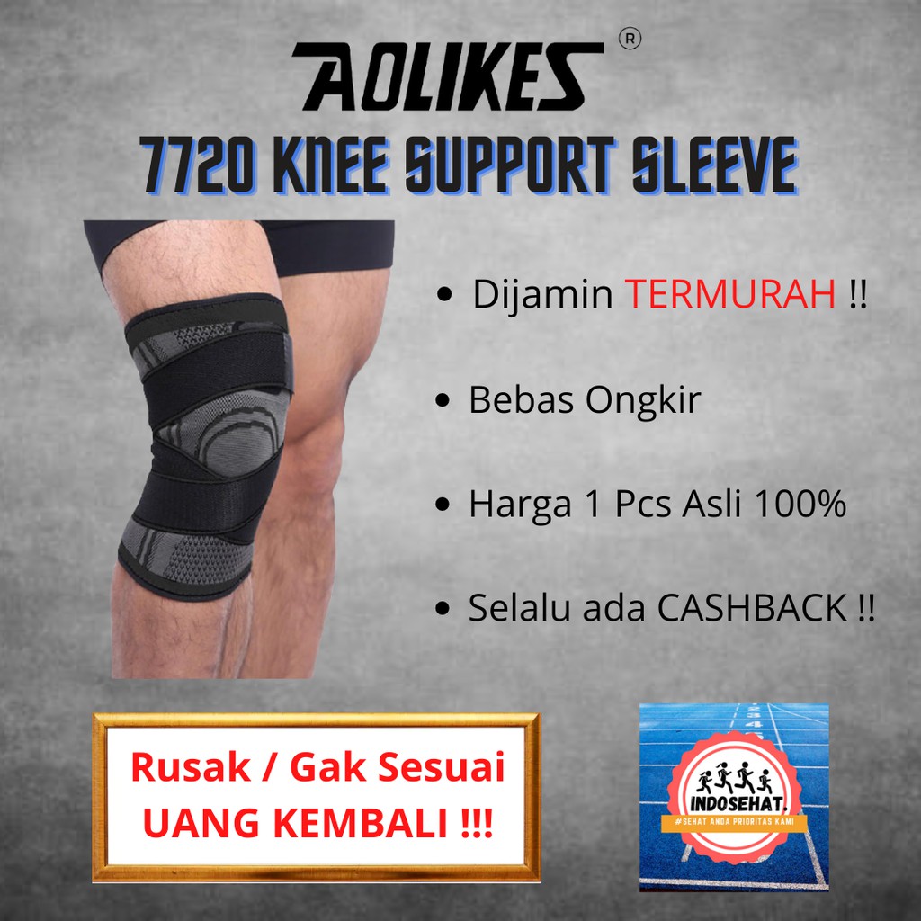 AOLIKES 7720 Knee Support with Sleeve / Deker Pelindung Lutut